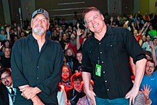 Richard Dean Anderson with a guest and convention audience in South Texas